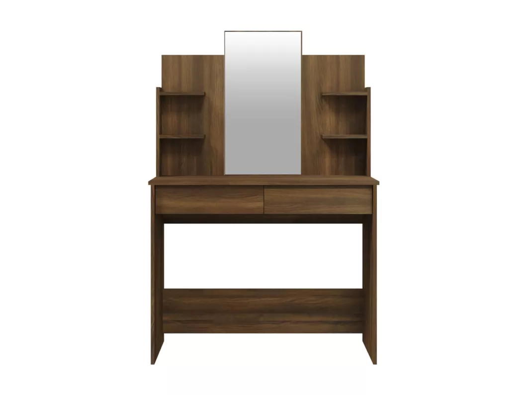 Kauf Unique Schminktisch mit Spiegel Braun Eichen-Optik 96x40x142 cm Tägliche Deals