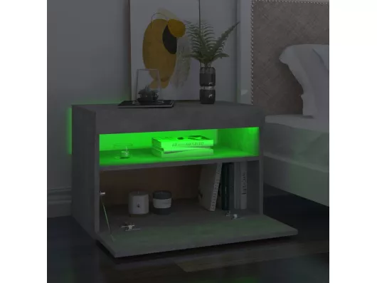 Kauf Unique Nachttische mit LED-Leuchten 2 Stk. Betongrau 60x35x40 cm Begrenzte Freigabe