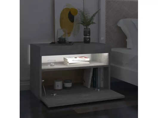 Kauf Unique Nachttische mit LED-Leuchten 2 Stk. Betongrau 60x35x40 cm Begrenzte Freigabe