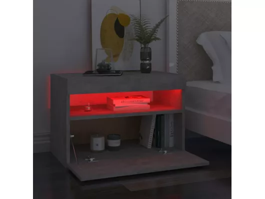 Kauf Unique Nachttische mit LED-Leuchten 2 Stk. Betongrau 60x35x40 cm Begrenzte Freigabe