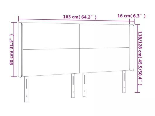 Kauf Unique LED Kopfteil Creme 163x16x118/128 cm Stoff Letzte 3 Tage