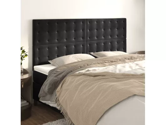Kauf Unique Kopfteile 4 Stk. Schwarz 90x5x78/88 cm Samt