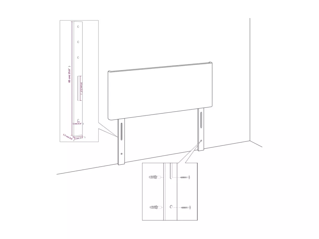 Kauf Unique Kopfteile 4 Stk. Schwarz 90x5x78/88 cm Samt JETZT KAUFEN
