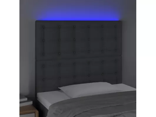 Kauf Unique LED Kopfteil Dunkelgrau 100x5x118/128 cm Stoff Neueste Stile