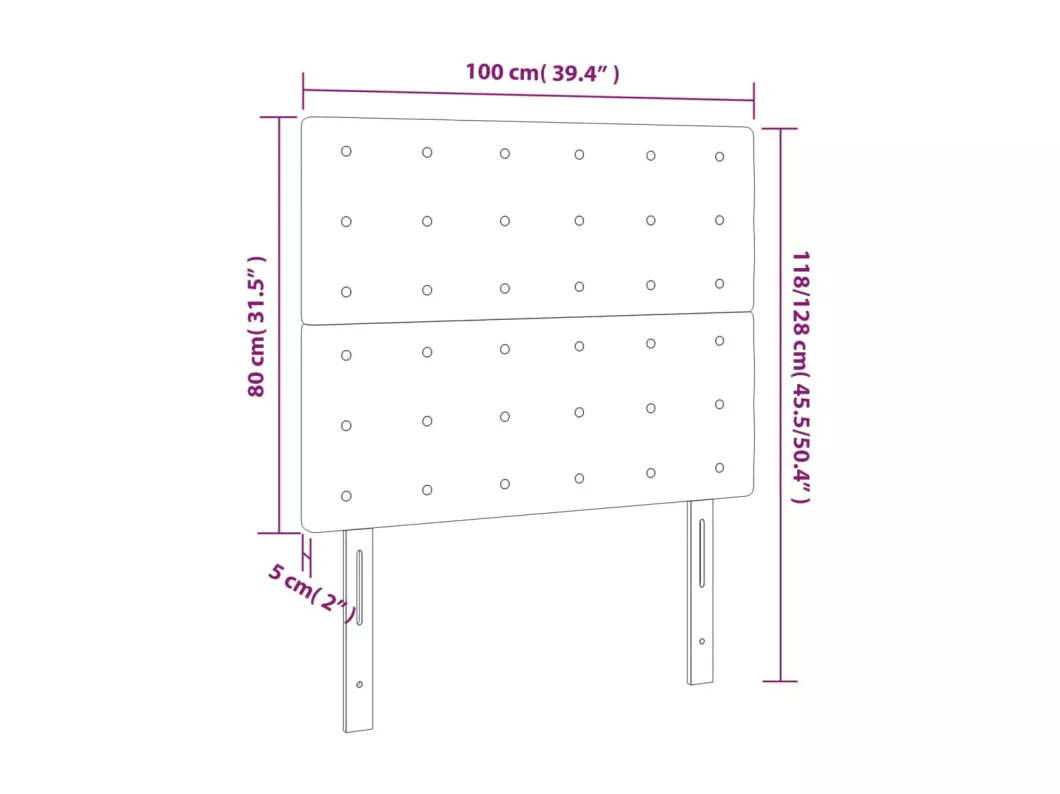 Kauf Unique LED Kopfteil Dunkelgrau 100x5x118/128 cm Stoff Neueste Stile