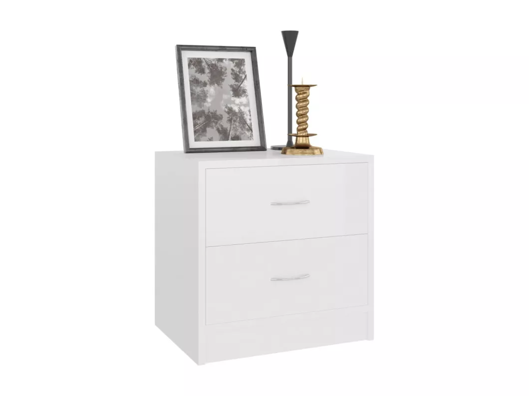 Kauf Unique Nachttisch Hochglanz-Weiß 40x30x40 cm Holzwerkstoff Letzte 2 Tage