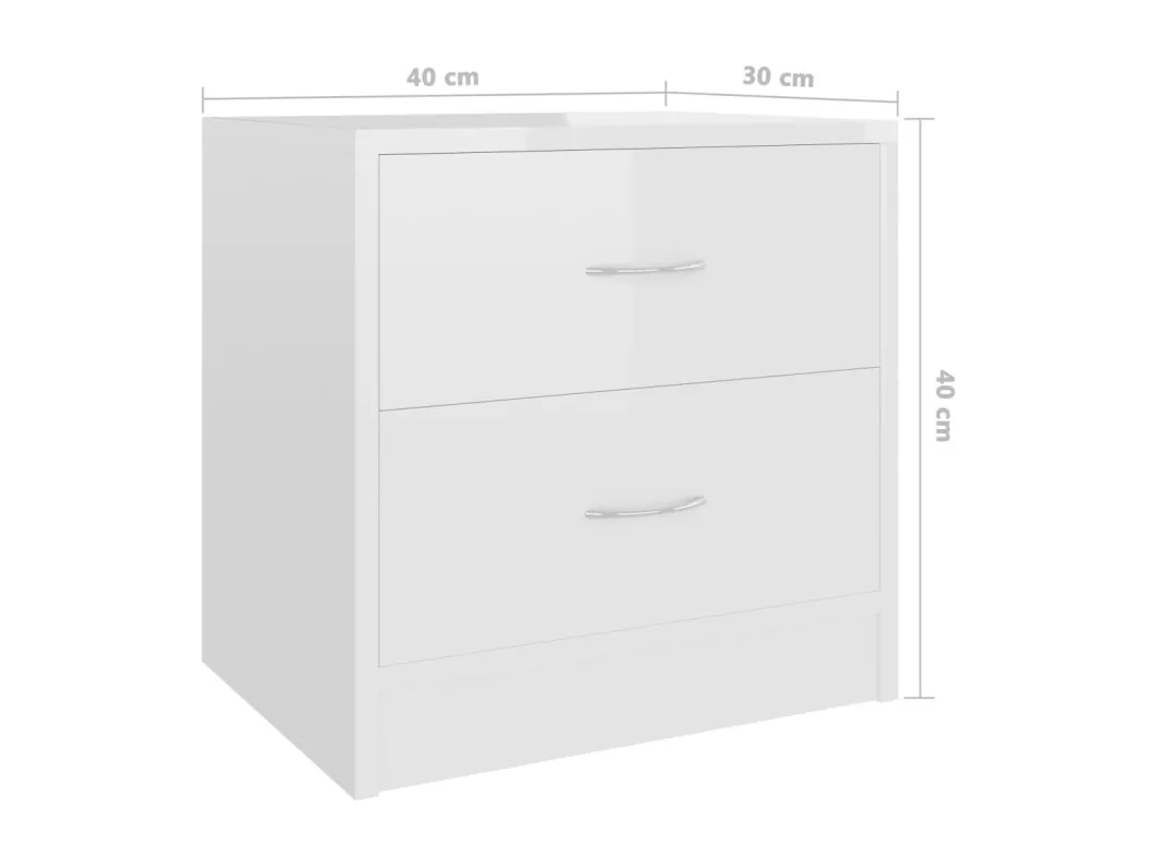 Kauf Unique Nachttisch Hochglanz-Weiß 40x30x40 cm Holzwerkstoff Letzte 2 Tage