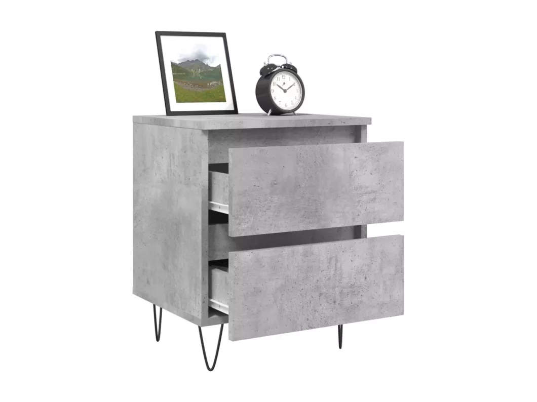 Kauf Unique Nachttische 2 Stk. Betongrau 40x35x50 cm Holzwerkstoff Zeitbegrenzte Promotion
