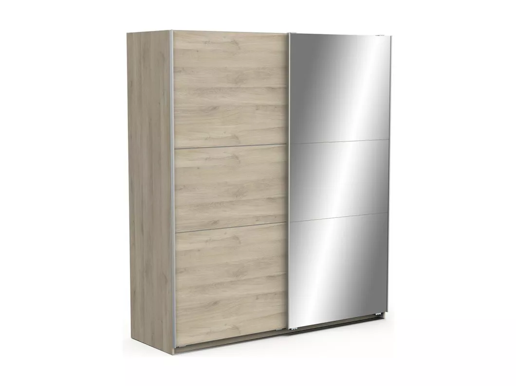Kauf Unique Kleiderschrank mit 2 Schiebetüren und Spiegel Ghost - L178,1 cm Bis zu 60% Rabatt