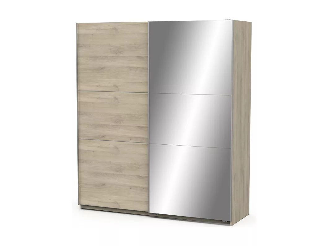 Kauf Unique Kleiderschrank mit 2 Schiebetüren und Spiegel Ghost - L178,1 cm Bis zu 60% Rabatt
