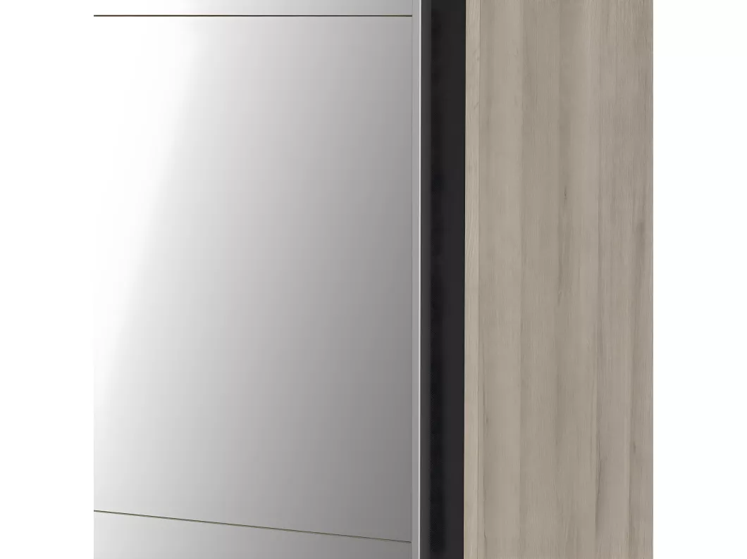 Kauf Unique Kleiderschrank mit 2 Schiebetüren und Spiegel Ghost - L178,1 cm Bis zu 60% Rabatt