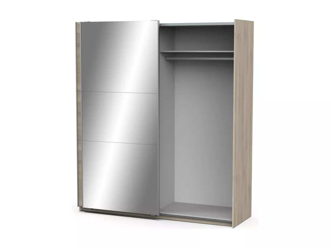 Kauf Unique Kleiderschrank mit 2 Schiebetüren und Spiegel Ghost - L178,1 cm Bis zu 60% Rabatt