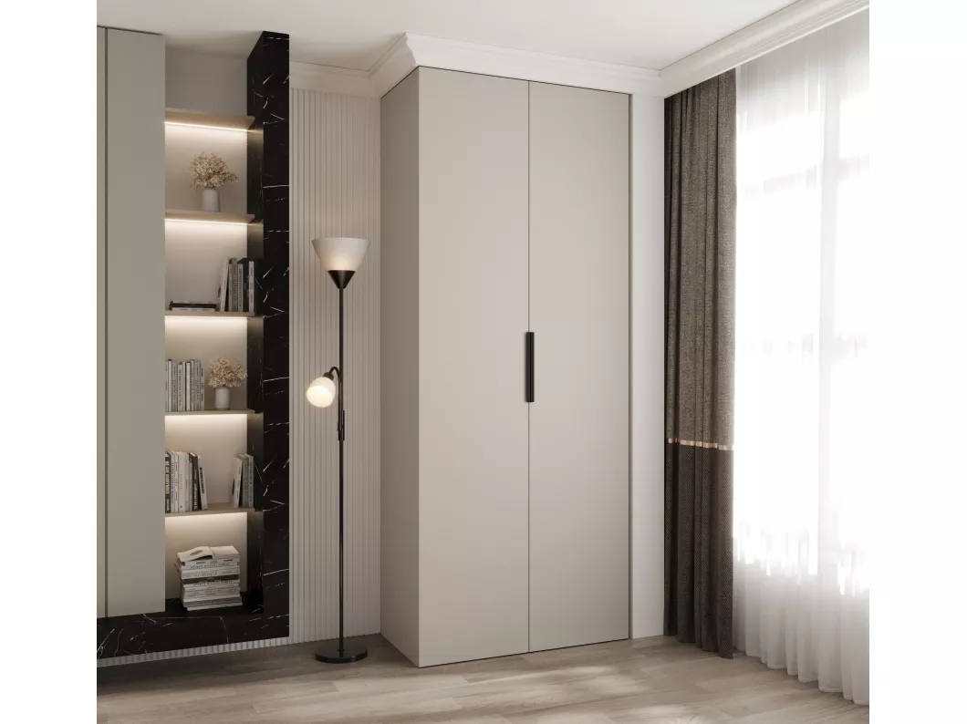 Kauf Unique Drehtürenschrank Como 4 245,5/100/50 2-türig (Kaschmir/Schwarz) Bis zu 65% Rabatt