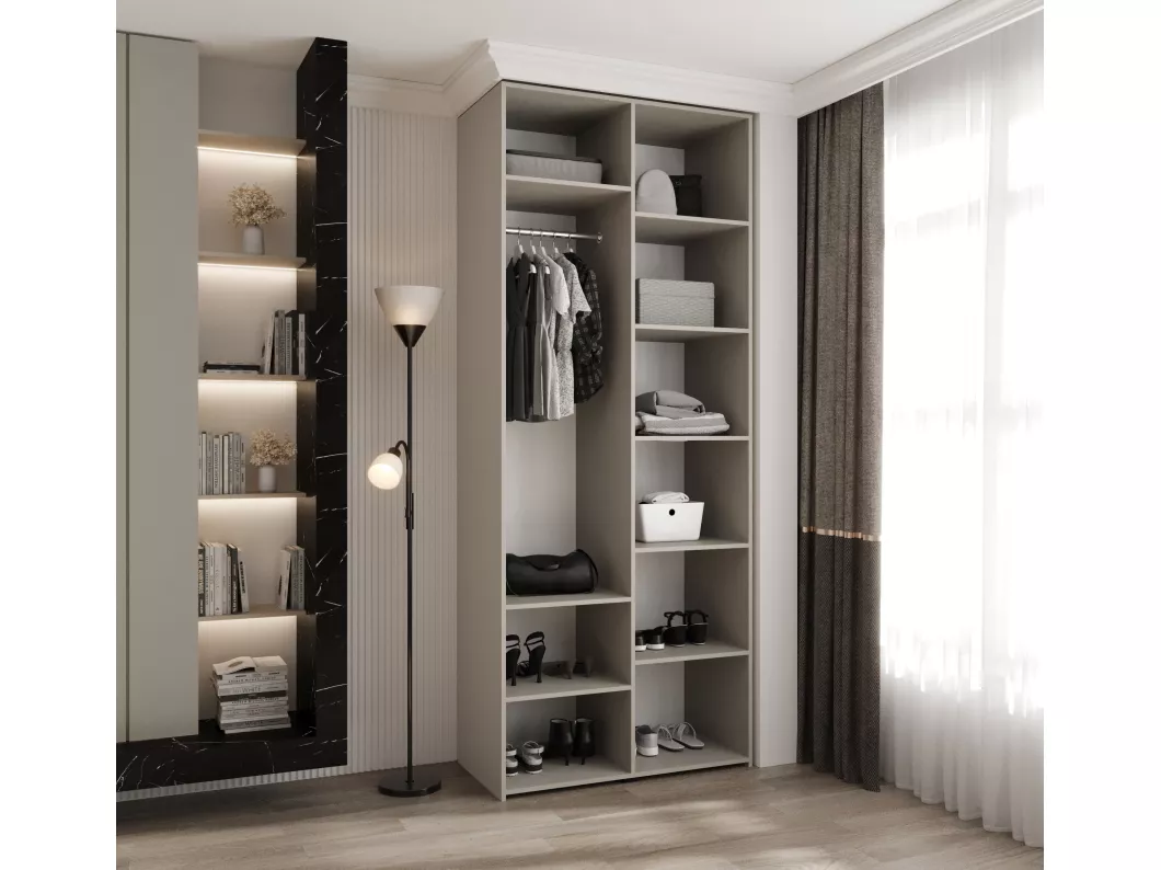 Kauf Unique Drehtürenschrank Como 4 245,5/100/50 2-türig (Kaschmir/Schwarz) Bis zu 65% Rabatt