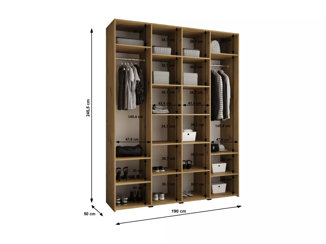 Kauf Unique Drehtürenschrank Como 4 245,5/190/50 4-türig (Kaschmir/Gold) Nur für heute