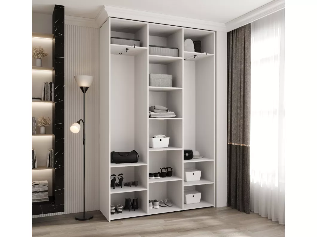 Kauf Unique Drehtürenschrank Como 4 245,5/150/40 3-türig (Weiß/Schwarz) Sonderangebot der Fabrik