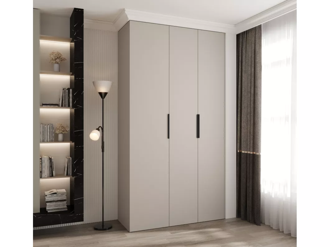 Kauf Unique Drehtürenschrank Como 4 245,5/130/40 3-türig (Kaschmir/Schwarz) Bis zu 55% Rabatt
