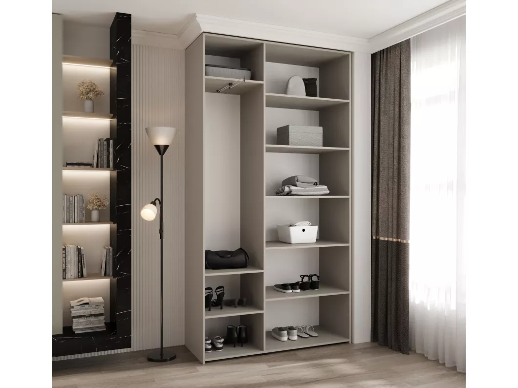 Kauf Unique Drehtürenschrank Como 4 245,5/130/40 3-türig (Kaschmir/Schwarz) Bis zu 55% Rabatt