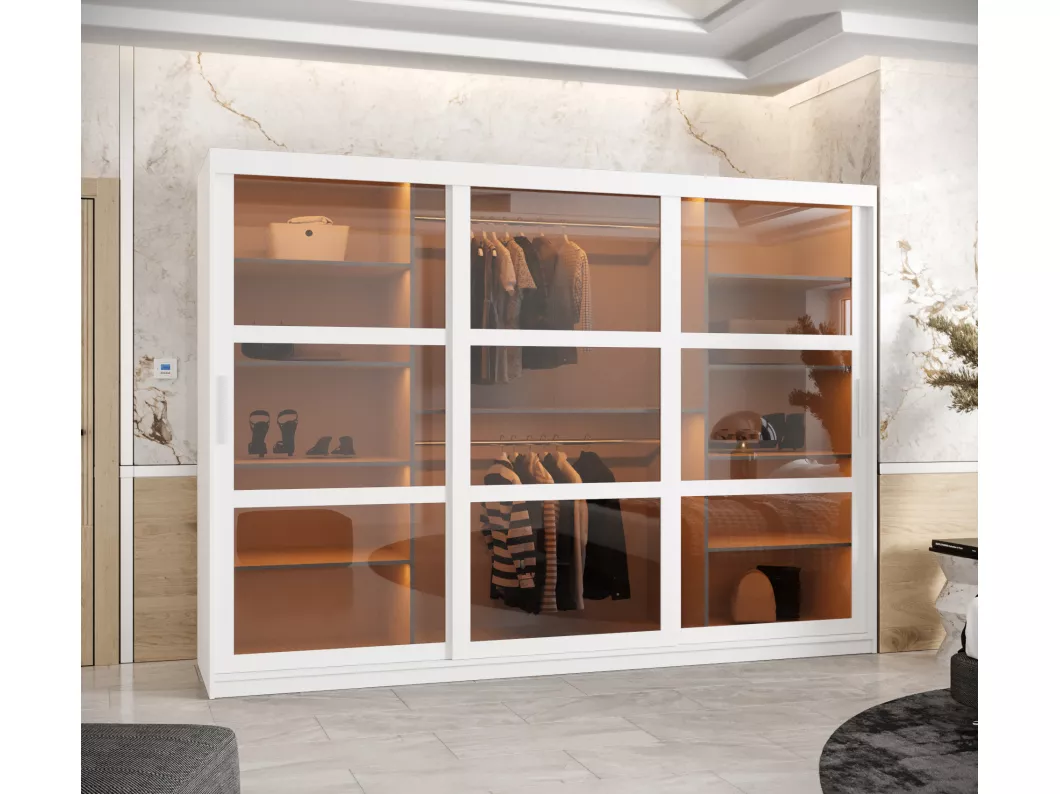 Kauf Unique SCHWEBETÜRENSCHRANK DOME 200/250/62 3-türig (Weiß) Discount Store für neue Produkte