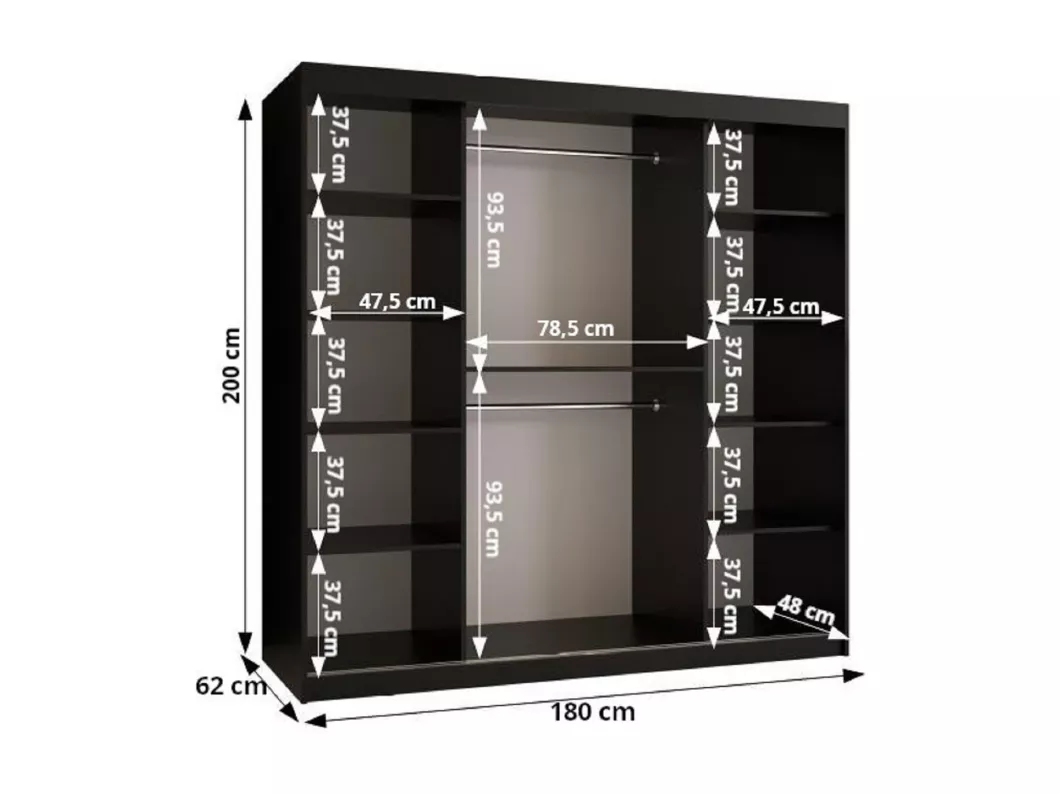 Kauf Unique SCHWEBETÜRENSCHRANK PLECIONKA 3 200/180/62 2-türig (Weiß) Super Rabatt