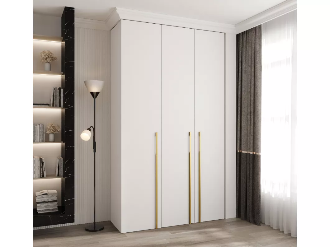 Kauf Unique Drehtürenschrank Como 3 245,5/140/50 3-türig (Weiß/Gold) Clearance-Verkauf