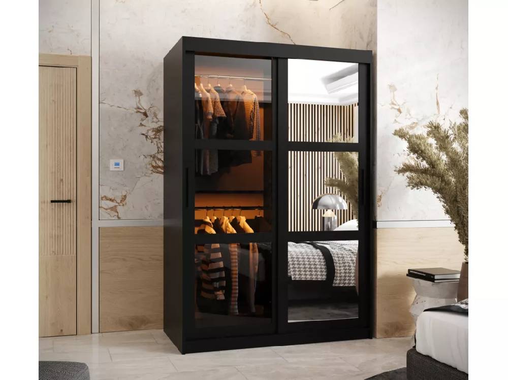 Kauf Unique SCHWEBETÜRENSCHRANK DOME 2 200/120/62 2-türig (Schwarz) Kostenloser Versand international