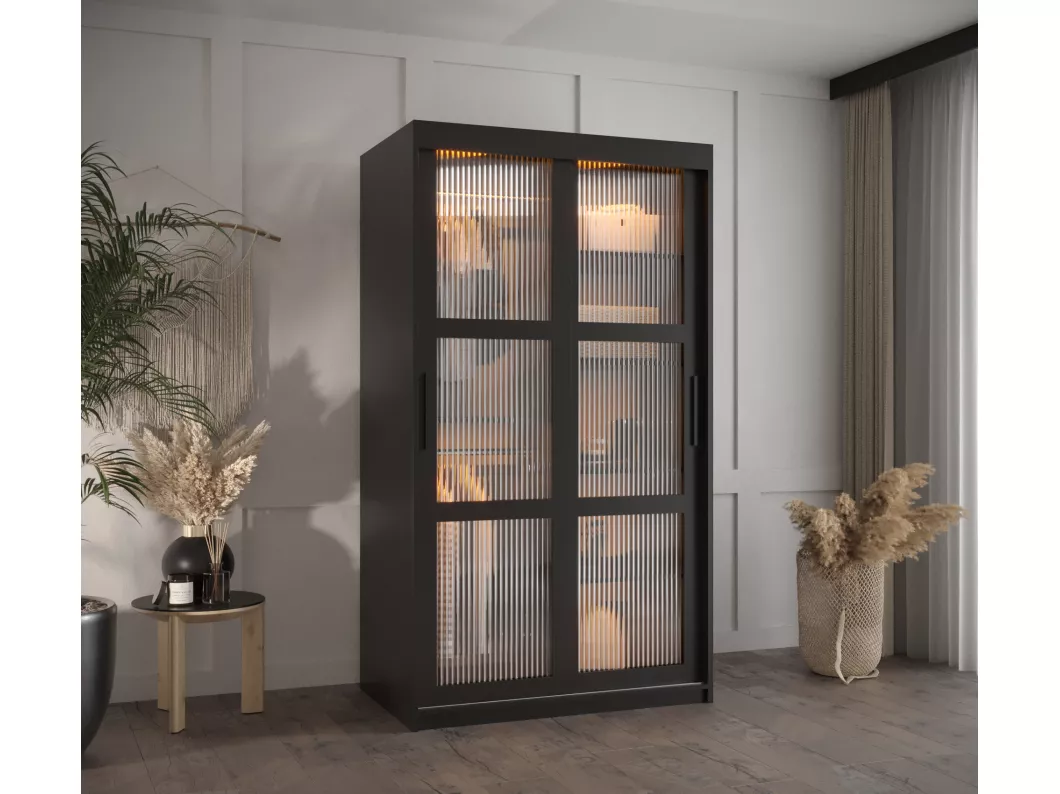 Kauf Unique SCHWEBETÜRENSCHRANK FLUTES 200/100/62 2-türig (Schwarz) Begrenzt auf 3 Tage