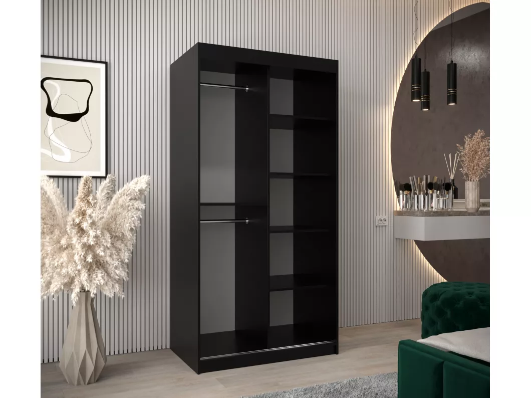 Kauf Unique SCHWEBETÜRENSCHRANK FLUTES 200/100/62 2-türig (Schwarz) Begrenzt auf 3 Tage