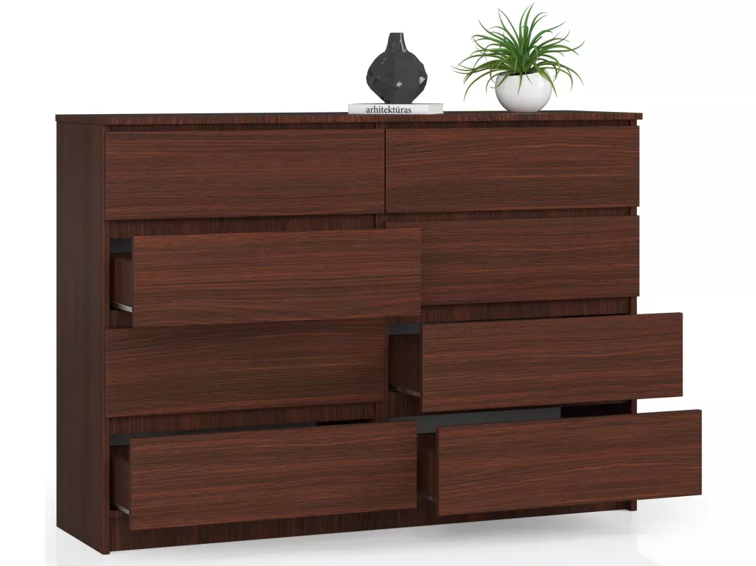 Kauf Unique Kommode AKORD K140 Wenge 138 cm 8 Schubladen B138 x H99 x T40 cm 50% Rabatt für begrenzte Zeit