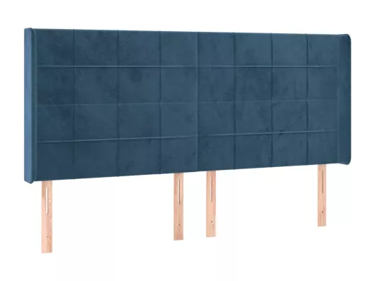 Kauf Unique LED Kopfteil Dunkelblau 203x16x118/128 cm Samt Angebote