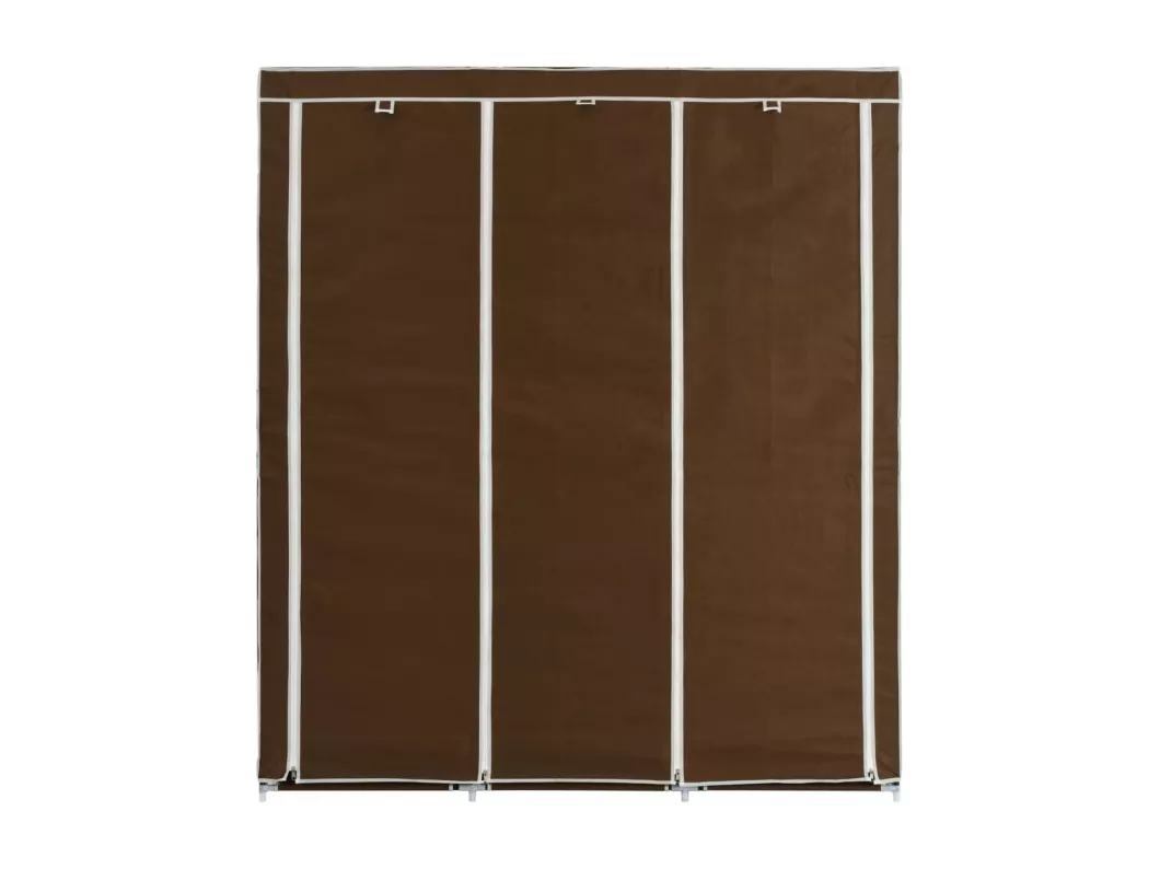 Kauf Unique Kleiderschrank mit Fächern und Stangen Braun 150x45x175cm Stoff Hotsell