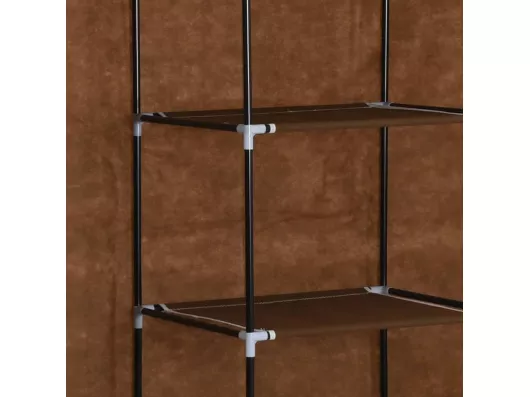 Kauf Unique Kleiderschrank mit Fächern und Stangen Braun 150x45x175cm Stoff Hotsell