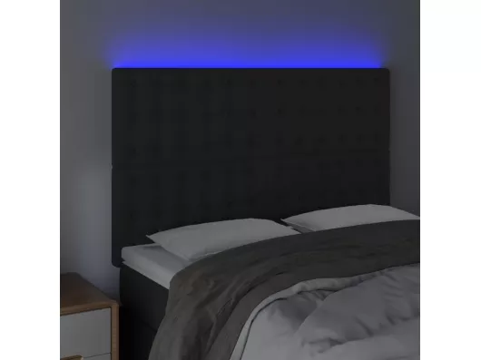 Kauf Unique LED Kopfteil Schwarz 144x5x118/128 cm Samt im Angebot