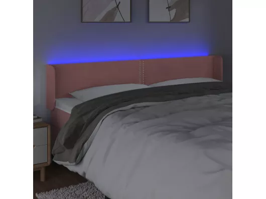 Kauf Unique LED Kopfteil Rosa 163x16x78/88 cm Samt Fabrikverkauf