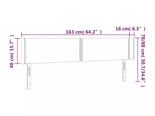 Kauf Unique LED Kopfteil Rosa 163x16x78/88 cm Samt Fabrikverkauf