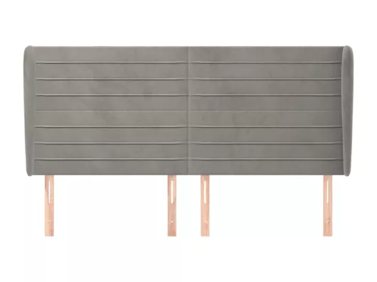 Kauf Unique Kopfteil mit Ohren Hellgrau 163x23x118/128 cm Samt Meist gekauft
