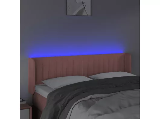 Kauf Unique LED Kopfteil Rosa 147x16x78/88 cm Samt Blitzverkäufe