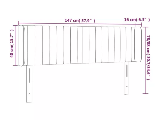 Kauf Unique LED Kopfteil Rosa 147x16x78/88 cm Samt Blitzverkäufe