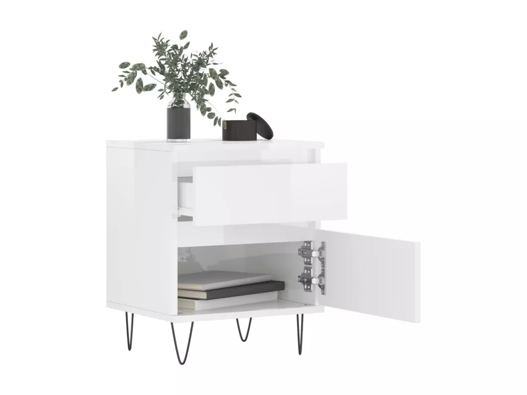 Kauf Unique Nachttische 2 Stk. Hochglanz-Weiß 40x35x50 cm Holzwerkstoff Fabrikpreis