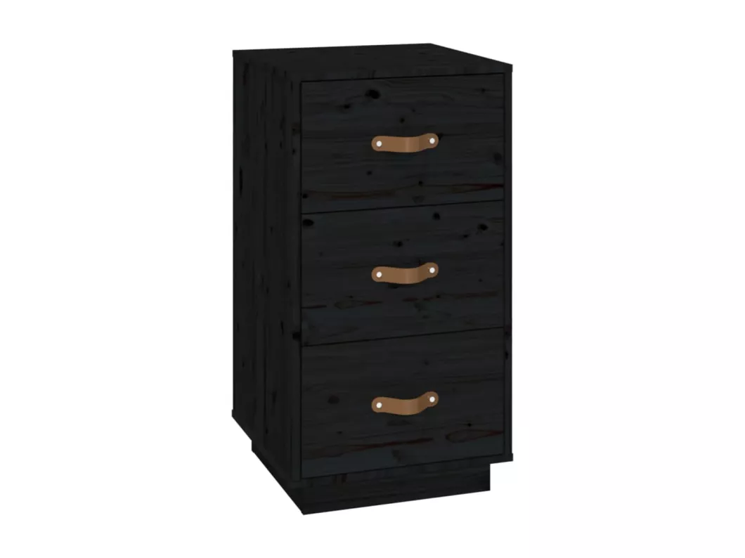 Kauf Unique Nachttische 2 Stk. Schwarz 40x40x75 cm Massivholz Kiefer Sonderangebot