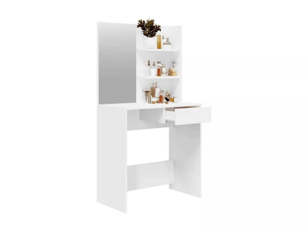 Kauf Unique Schminktisch mit Spiegel Weiß 74,5x40x141 cm Versandkostenfrei
