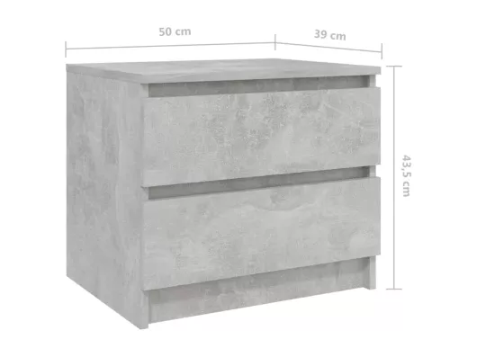 Kauf Unique Nachttisch Betongrau 50x39x43,5 cm Holzwerkstoff Flash Sale