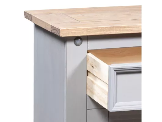 Kauf Unique Nachttisch im Mexiko-Stil Corona Kiefernholz Grau 53x39x66 cm Exklusivangebot