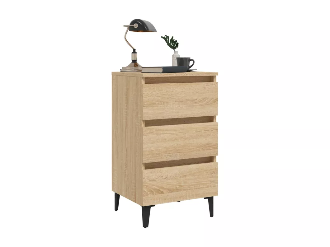 Kauf Unique Nachttische mit Metallbeinen 2 Stk. Sonoma-Eiche 40x35x69 cm Osterangebot