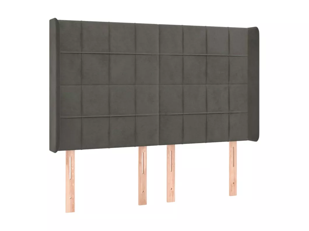 Kauf Unique LED Kopfteil Dunkelgrau 147x16x118/128 cm Samt Jubiläumsangebot