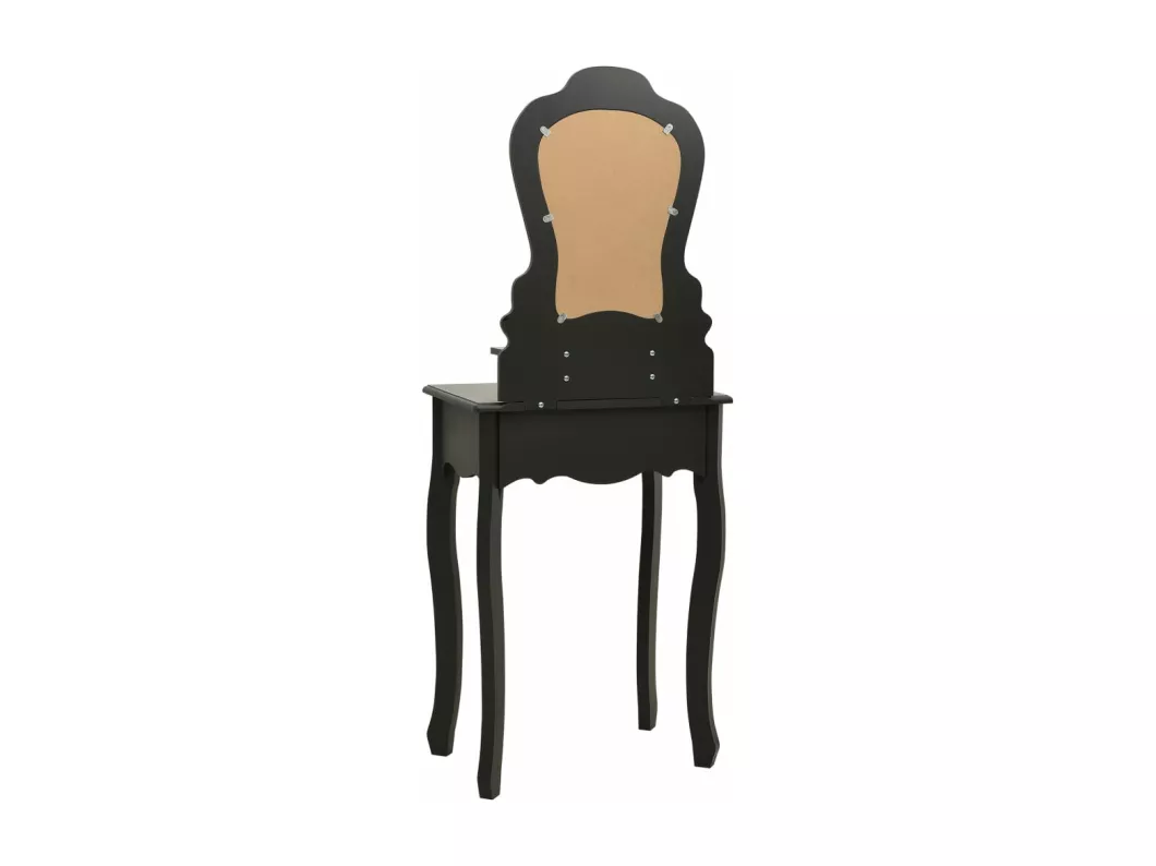 Kauf Unique Schminktisch-Set mit Hocker Schwarz 50x59x136 cm Paulownia-Holz Heißer Verkauf
