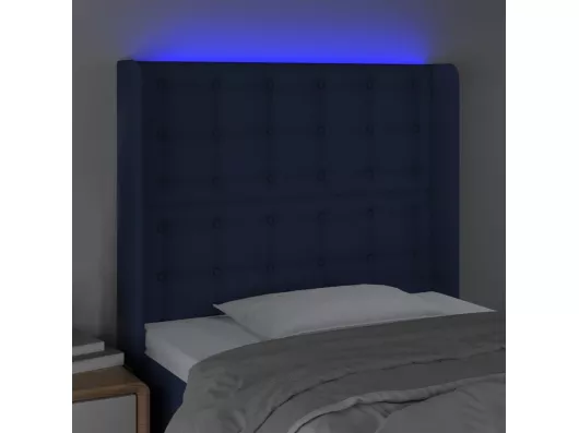 Kauf Unique LED Kopfteil Blau 93x16x118/128 cm Stoff Top Angebot