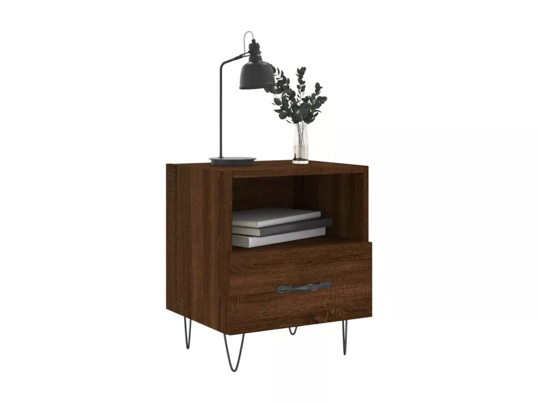 Kauf Unique Nachttische 2Stk. Braun Eichen-Optik 40x35x47,5cm Holzwerkstoff Zeitlich begrenztes Angebot