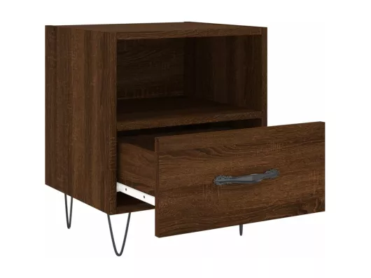Kauf Unique Nachttische 2Stk. Braun Eichen-Optik 40x35x47,5cm Holzwerkstoff Zeitlich begrenztes Angebot