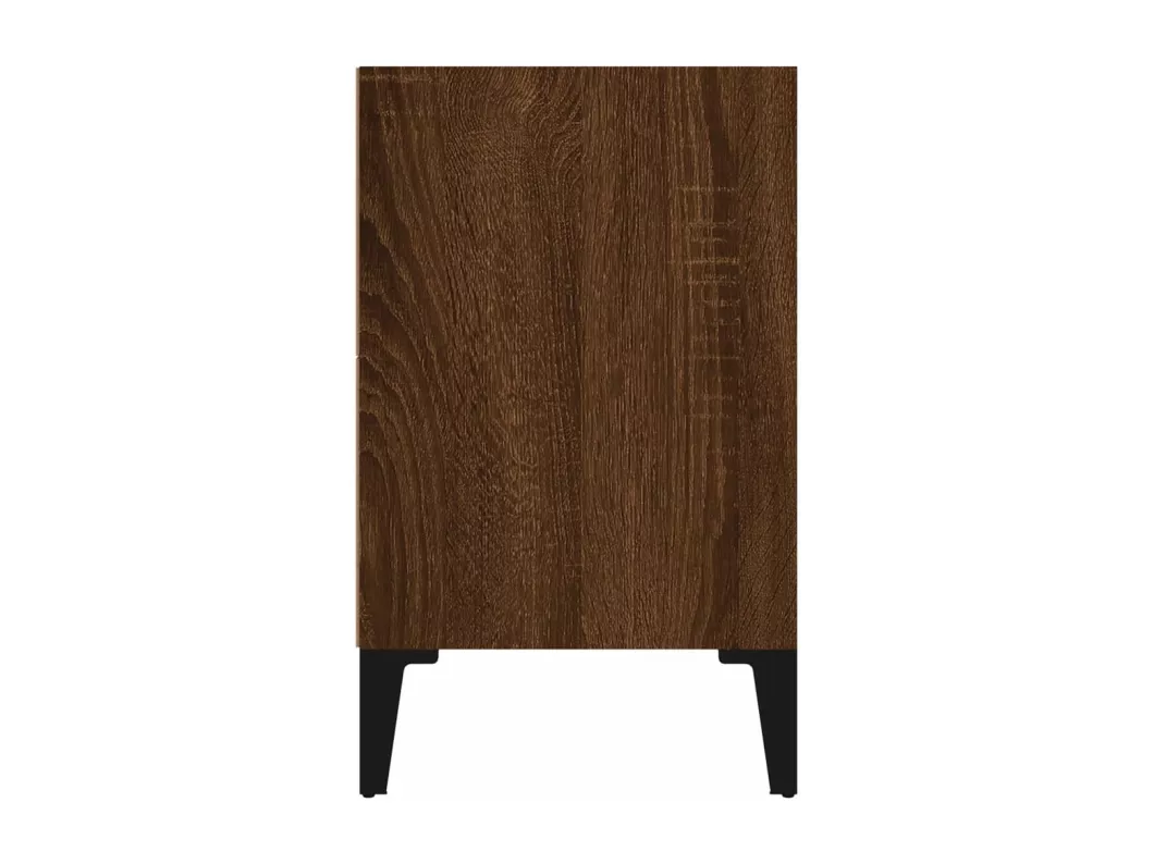 Kauf Unique Nachttische 2 Stk. Metallbeine Braun Eichen-Optik 40x30x50 cm Exklusive Angebote